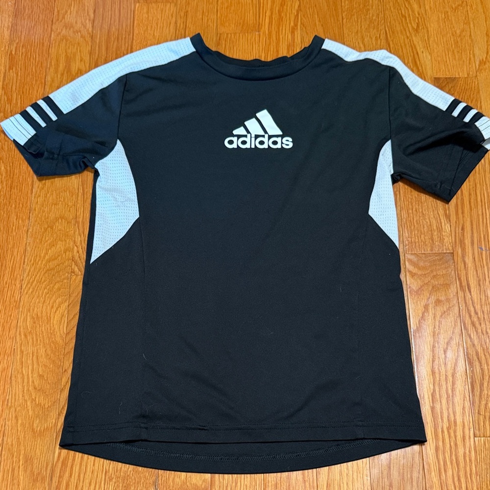adidas Black & White Youth Athletic Tee